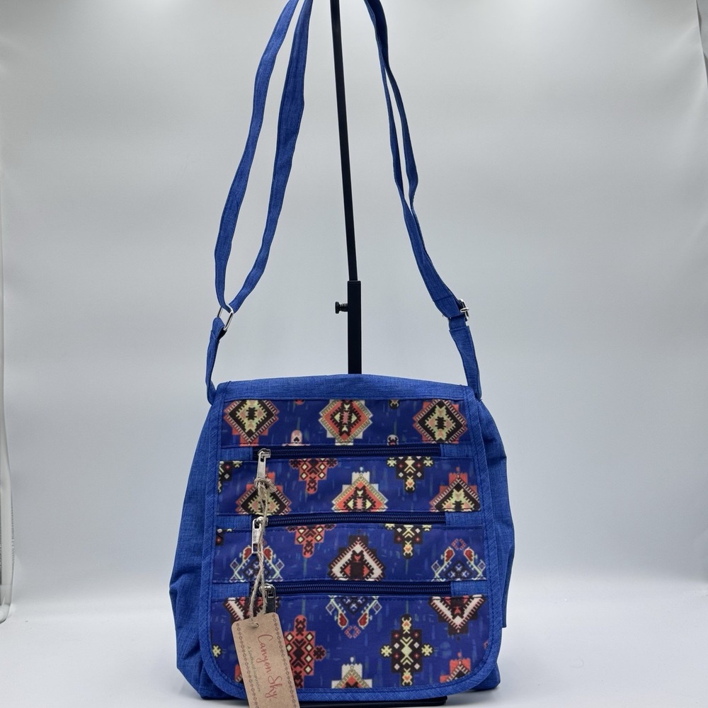 New Canyon Sky Women's Southwestern Denim-Design Crossbody Purse Shoulder‎ Bag